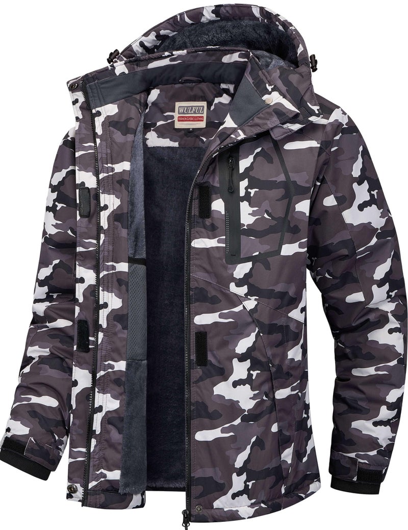 WULFUL Women's Waterproof Ski Jacket Warm Winter Coats Windproof Winter Jackets for Women Fleece Lined Windbreaker with Hood - Image 1